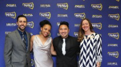 Thompson with her former Northern Arizona athletics communications staff.